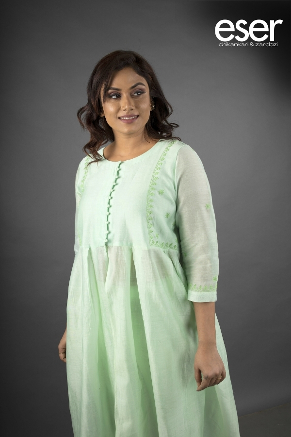 Sea-Green Chanderi Kurta | Eser