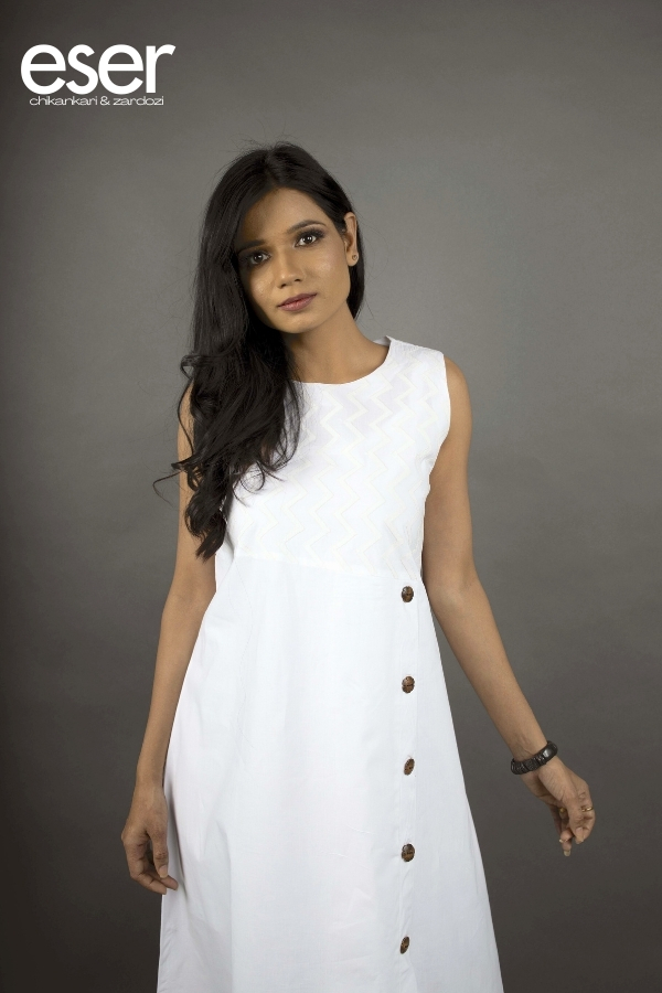 White Sleeveless Dress | Eser